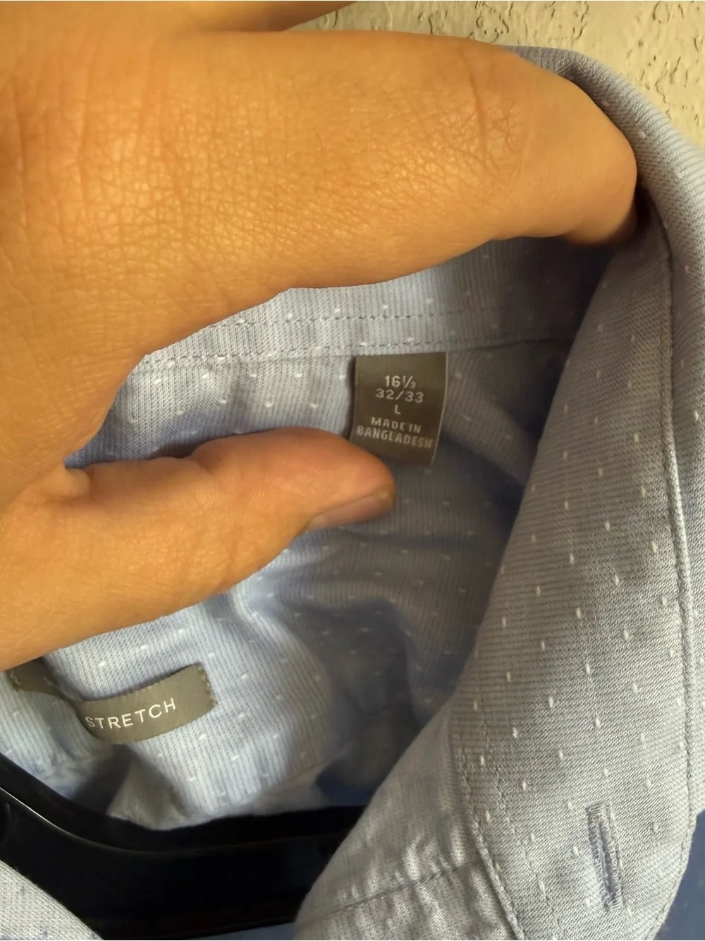 Men’s L Light Blue Michael Kora Slim Fit Stretch Office Formal Classic Button Up - Picture 5 of 6